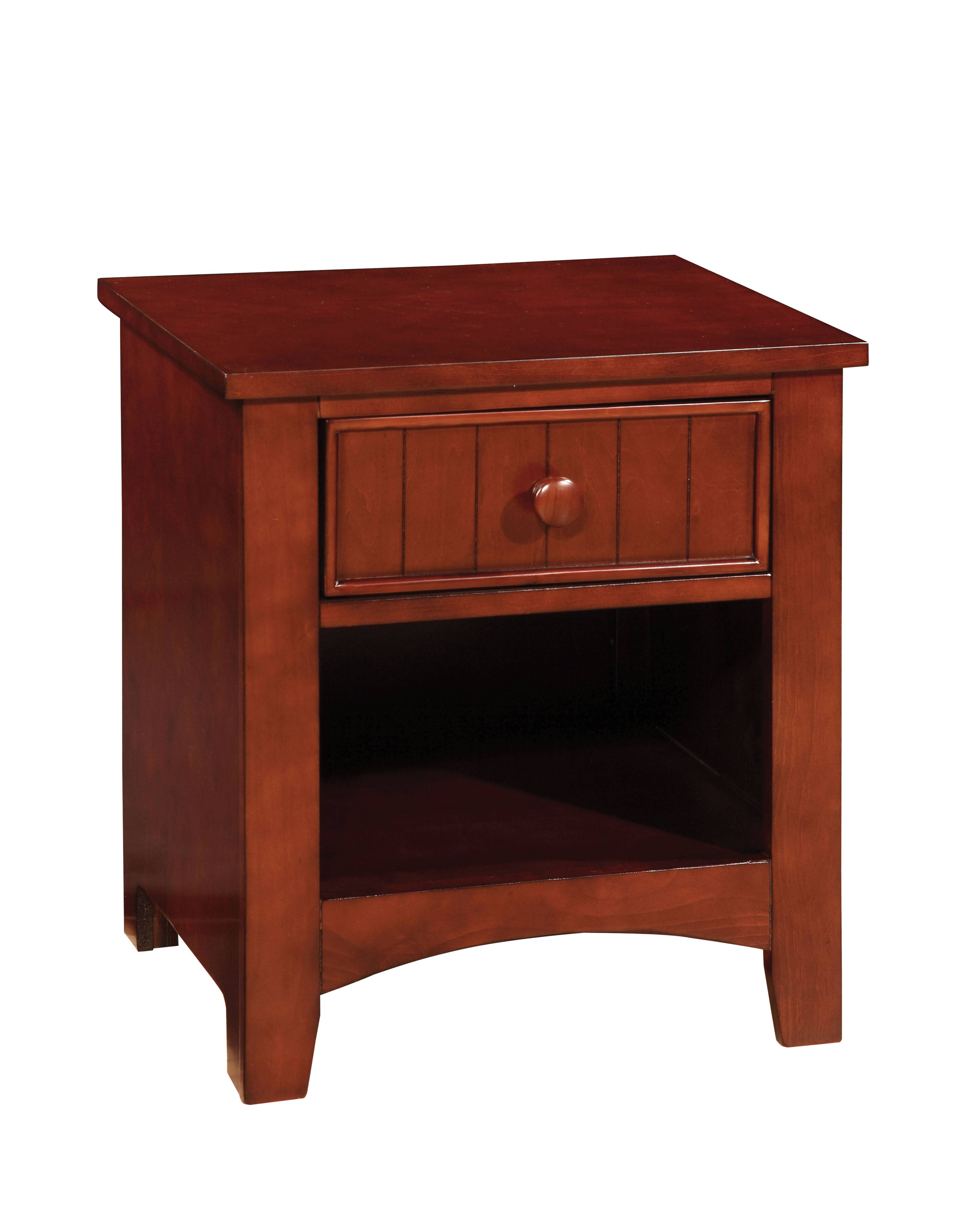 Tammy Transitional Open Storage Nightstand in Cherry
